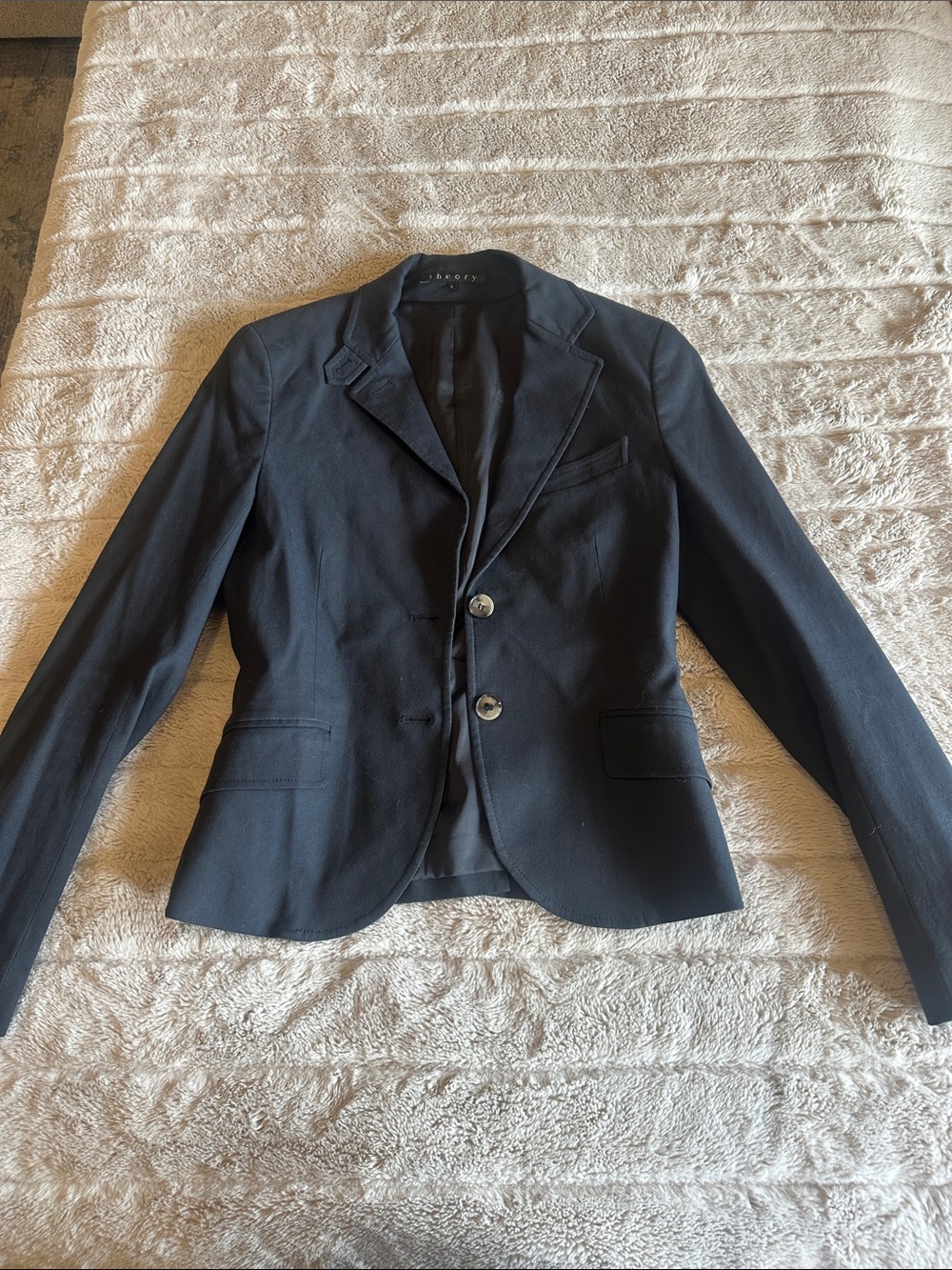 Theory Black Women's Two-Button Tailored Blazer